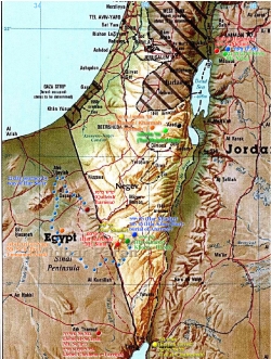 Map Israel-Sinai-Negev